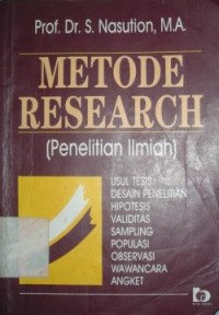 Image of Metode Research : Penelitian Ilmiah